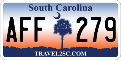 SC license plate AFF279