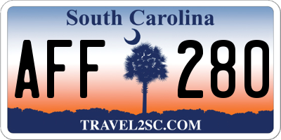 SC license plate AFF280