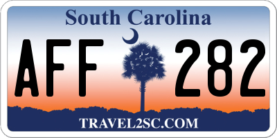 SC license plate AFF282
