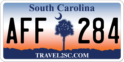 SC license plate AFF284