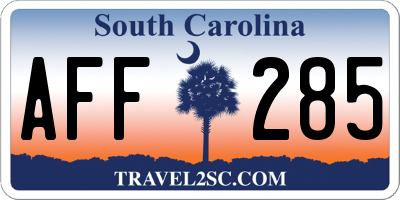 SC license plate AFF285