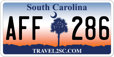 SC license plate AFF286