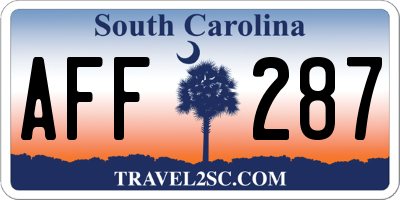 SC license plate AFF287