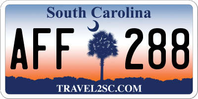 SC license plate AFF288