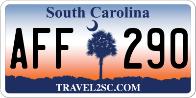 SC license plate AFF290