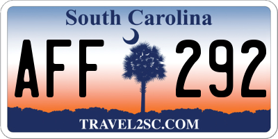 SC license plate AFF292