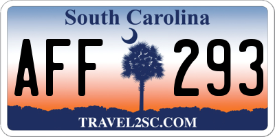 SC license plate AFF293