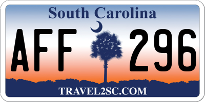 SC license plate AFF296