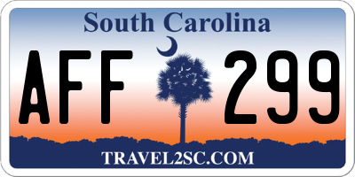 SC license plate AFF299