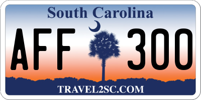 SC license plate AFF300