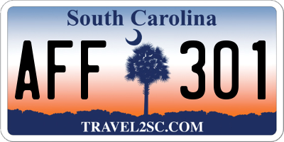 SC license plate AFF301