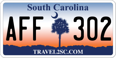 SC license plate AFF302