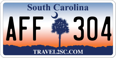 SC license plate AFF304