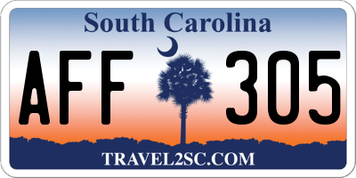 SC license plate AFF305