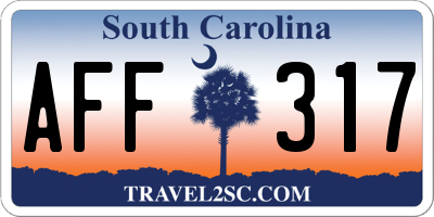 SC license plate AFF317