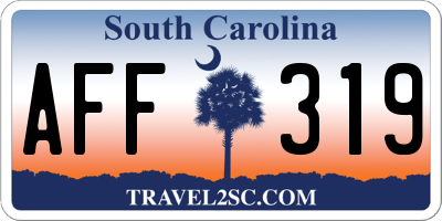 SC license plate AFF319