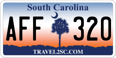 SC license plate AFF320