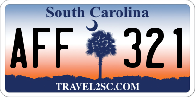 SC license plate AFF321