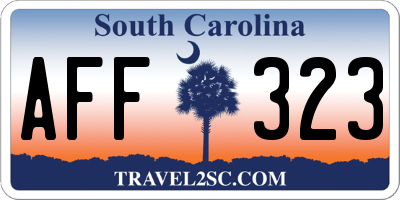 SC license plate AFF323