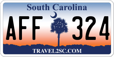 SC license plate AFF324