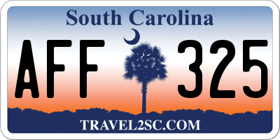 SC license plate AFF325