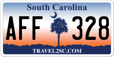 SC license plate AFF328
