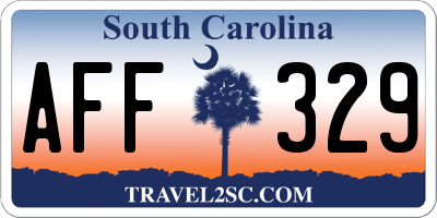 SC license plate AFF329