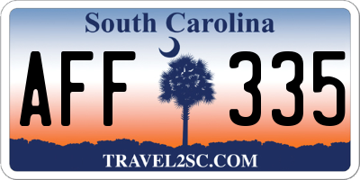 SC license plate AFF335