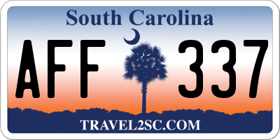 SC license plate AFF337