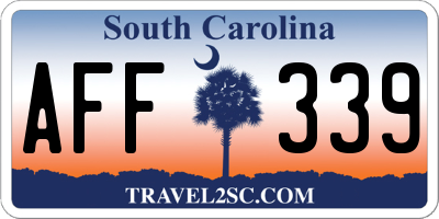 SC license plate AFF339