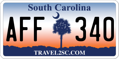 SC license plate AFF340