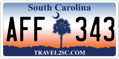 SC license plate AFF343