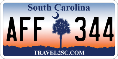 SC license plate AFF344