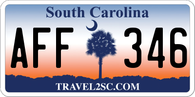 SC license plate AFF346