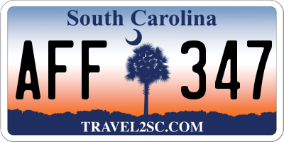 SC license plate AFF347