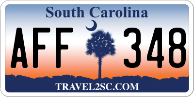 SC license plate AFF348