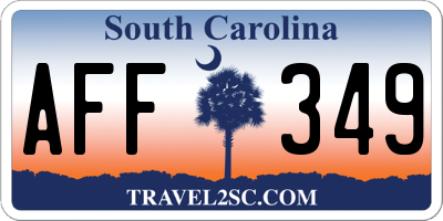 SC license plate AFF349