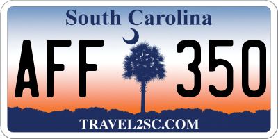 SC license plate AFF350