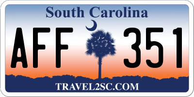 SC license plate AFF351