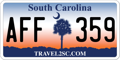 SC license plate AFF359