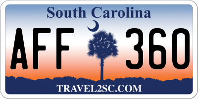 SC license plate AFF360