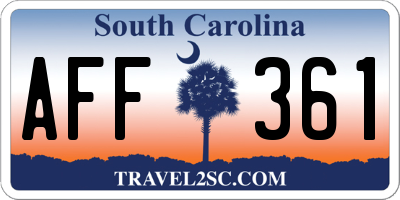 SC license plate AFF361