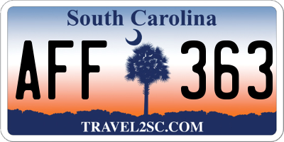 SC license plate AFF363