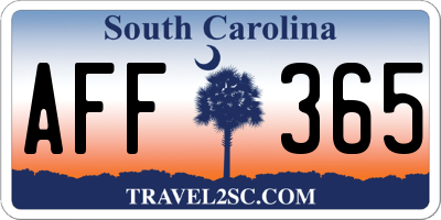 SC license plate AFF365