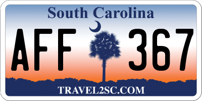 SC license plate AFF367