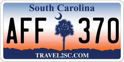 SC license plate AFF370