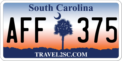 SC license plate AFF375