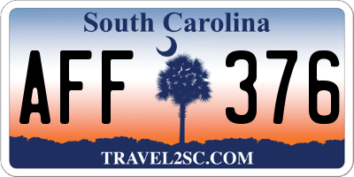 SC license plate AFF376