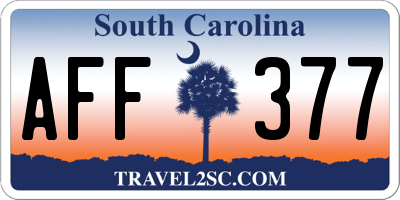 SC license plate AFF377