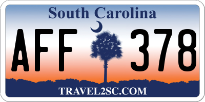 SC license plate AFF378